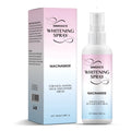 Whitening body spray bottle with pump dispenser, 100ml net content, rectangular design
