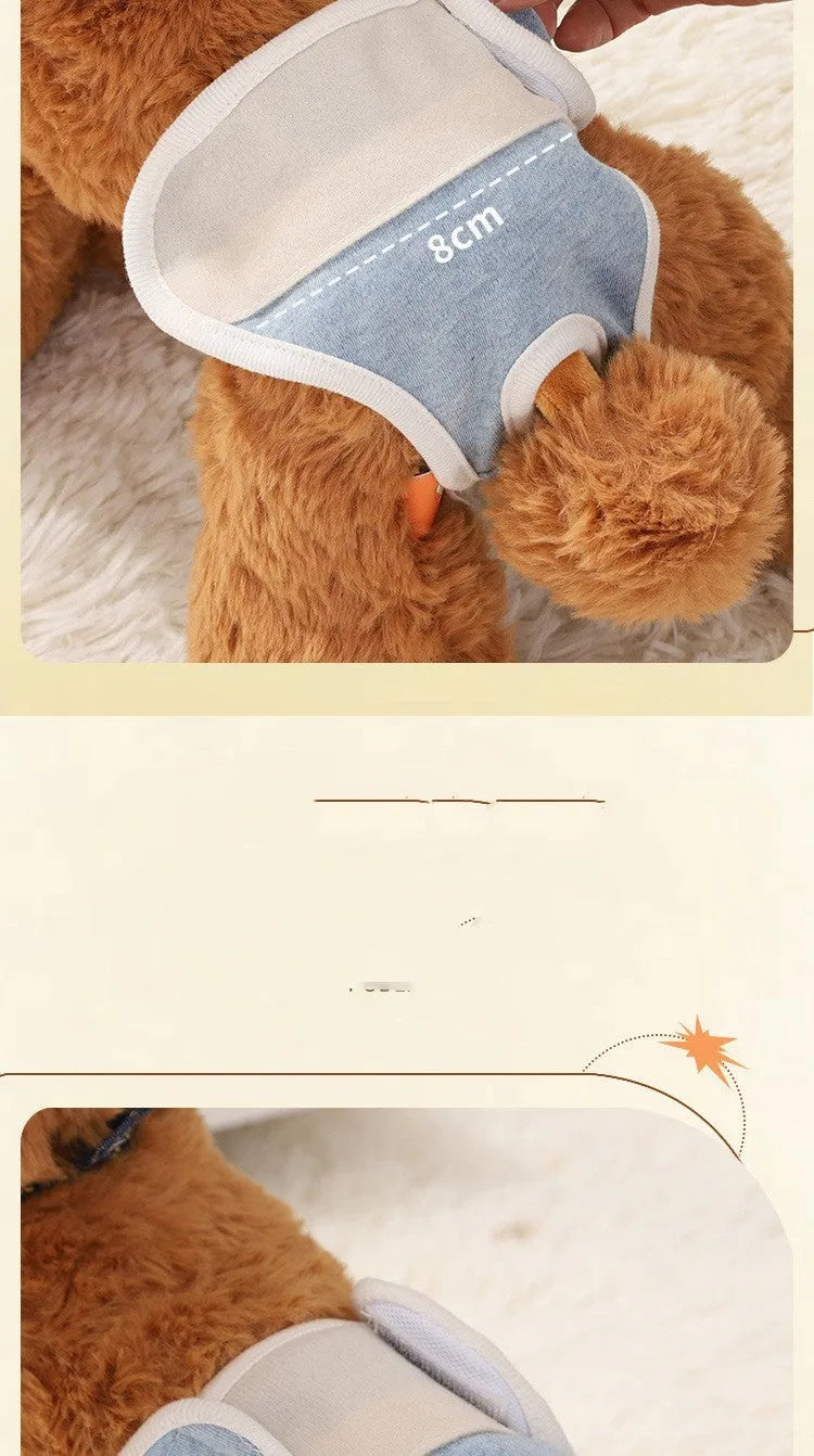 Dog physical safety pants in breathable pure cotton with elasticated waist, light blue colour