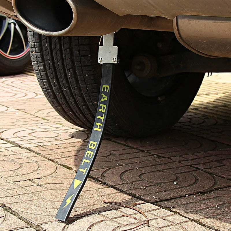 Black car electrostatic grounding chain measuring 370mm with rubber housing and copper wire for winter static reduction