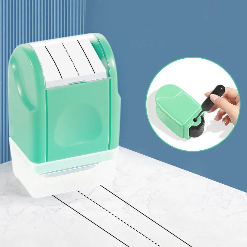 Plastic roller seal stamp for teaching in seven colours including blue, yellow, black, rose red