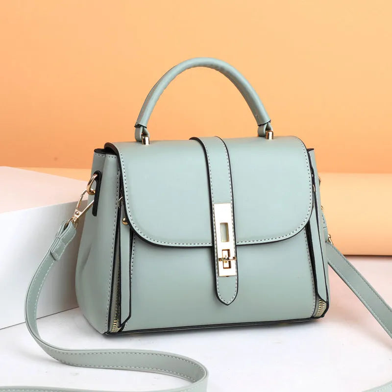 Women's soft PU leather shoulder bag in square vertical design with shoulder strap