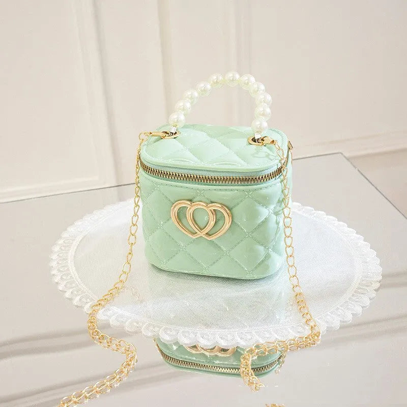 PVC bucket gel bag with heart pattern in seven colour options