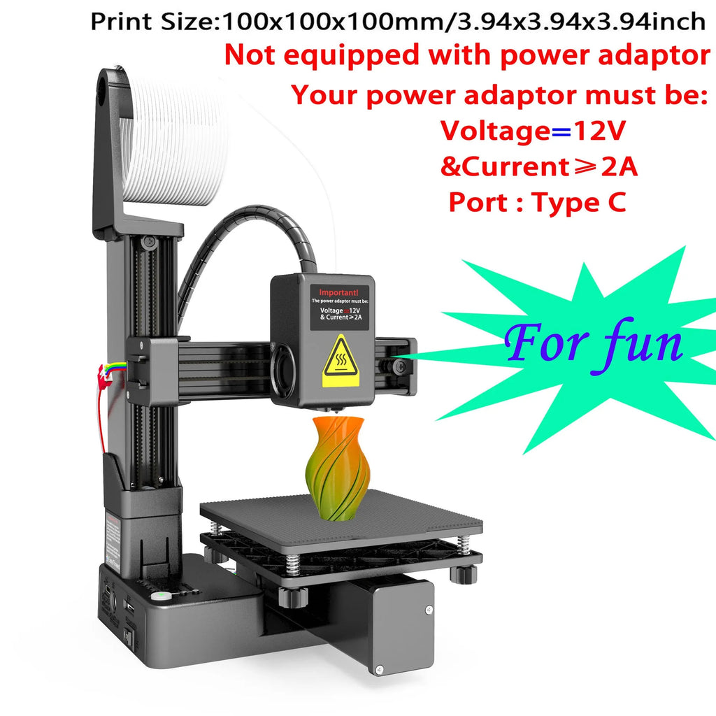 White EasyThreed K10 3D printer for TPU and PLA filaments with 175mm build volume