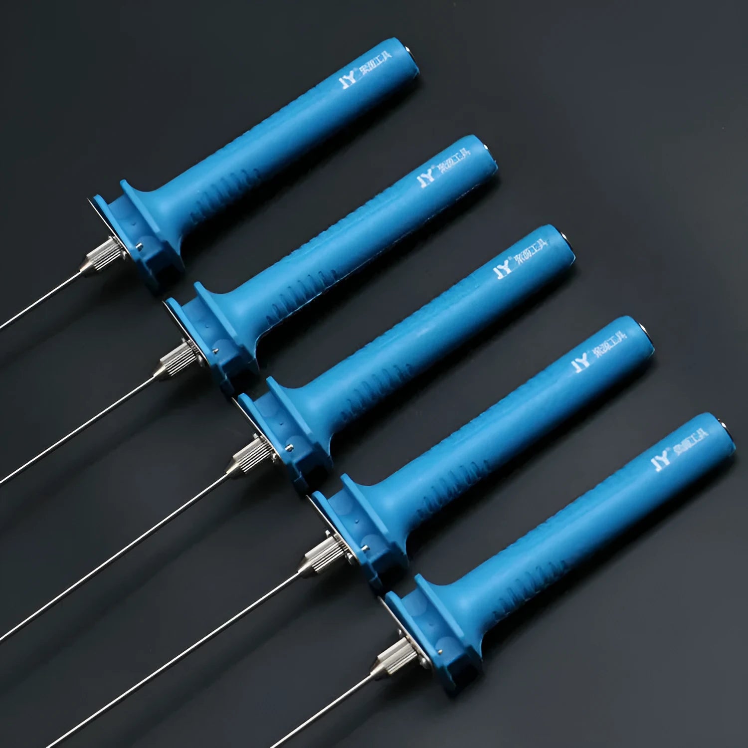Blue plastic handle electric heating cutter pen for foam and polystyrene with multiple blade length options