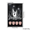 24 black French style false nails with short almond shape arranged on a card
