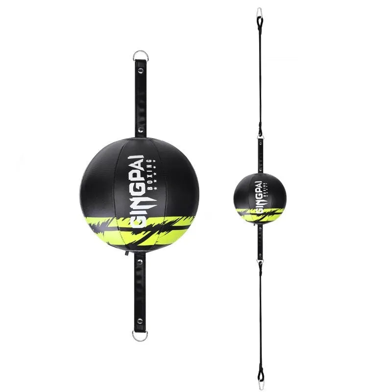 Hanging boxing speed ball in black, green and black, or white colours for reaction training