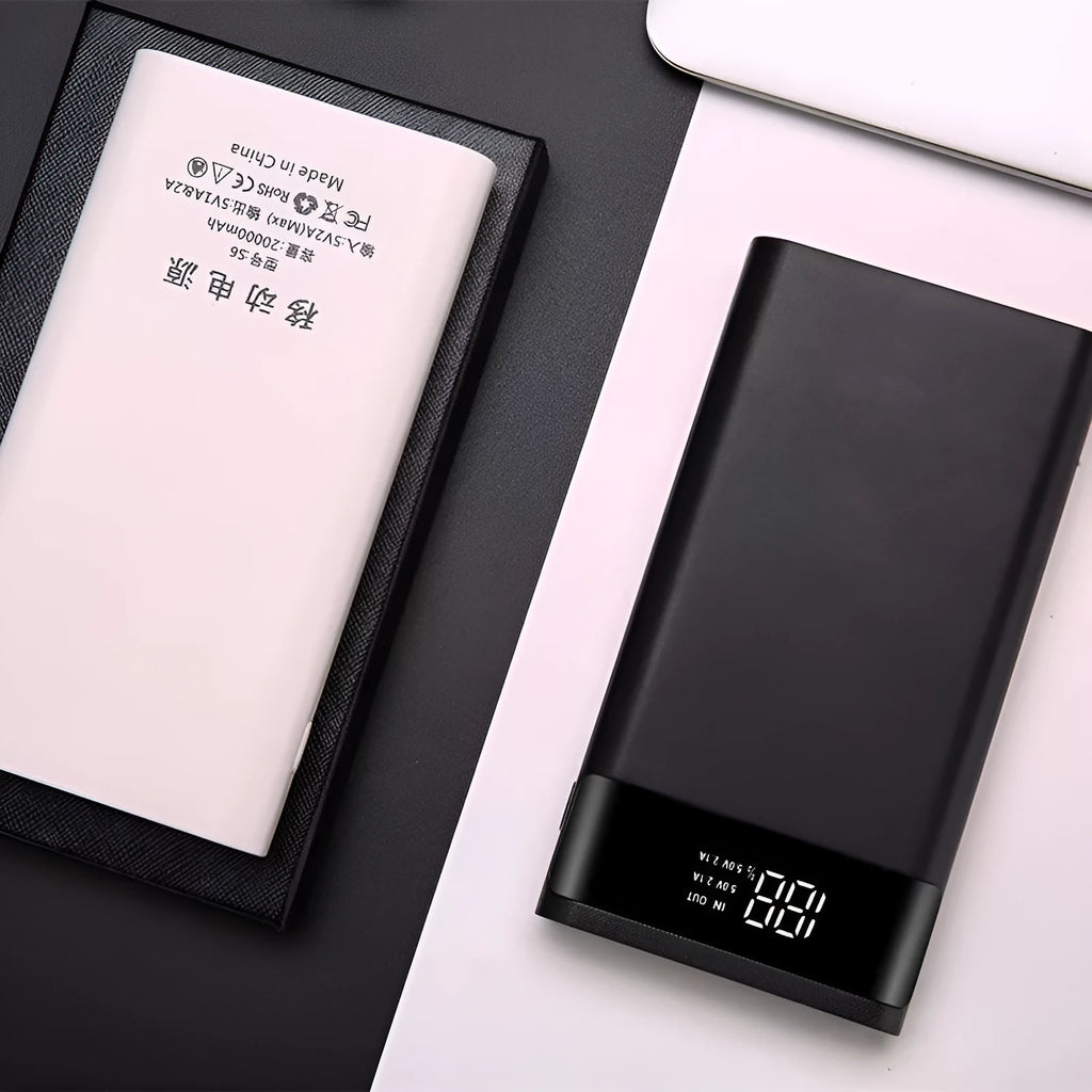 Digital display power bank spring kit with plastic shell and multi-U port output