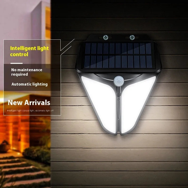 Heart-shaped solar wall lamp with human induction sensor for outdoor courtyard lighting