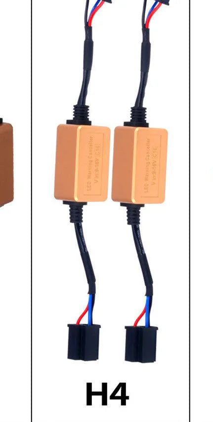 Black alloy LED car headlight Canbus decoder for H1 H4 H7 H11 H13 bulbs.