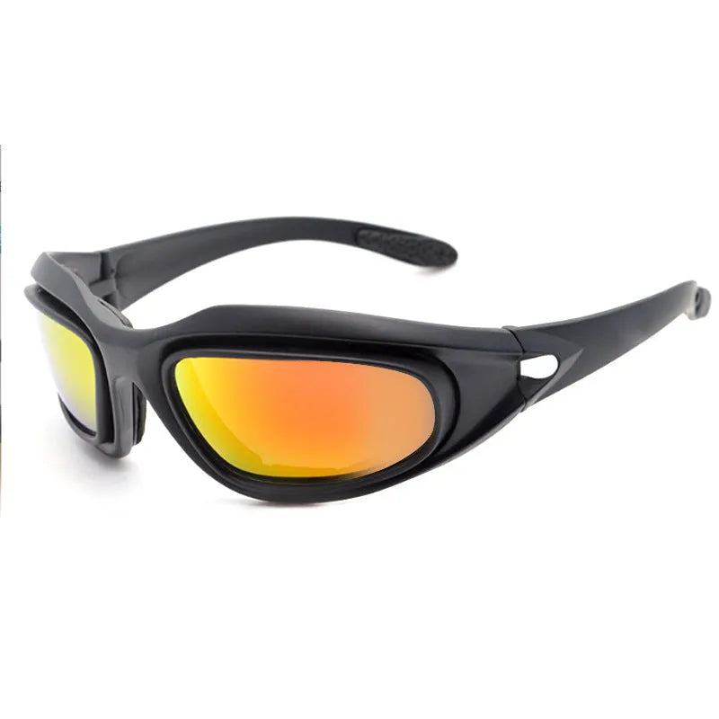 Tactical polarised sunglasses with full rim PC frame for outdoor cycling activities