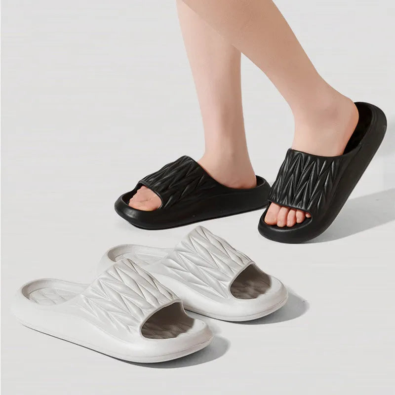 EVA leaf texture household slippers in various colours with non-slip soles