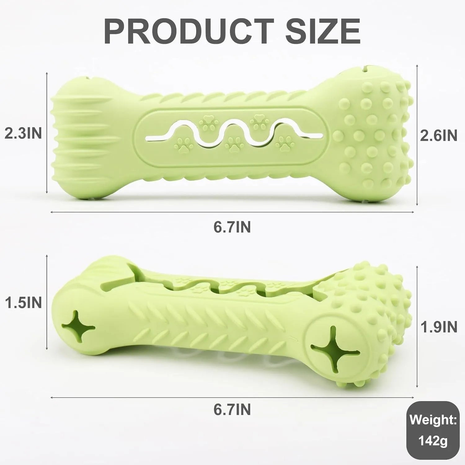 Blue bone-shaped natural rubber dog chew toy for aggressive chewers with textured surface