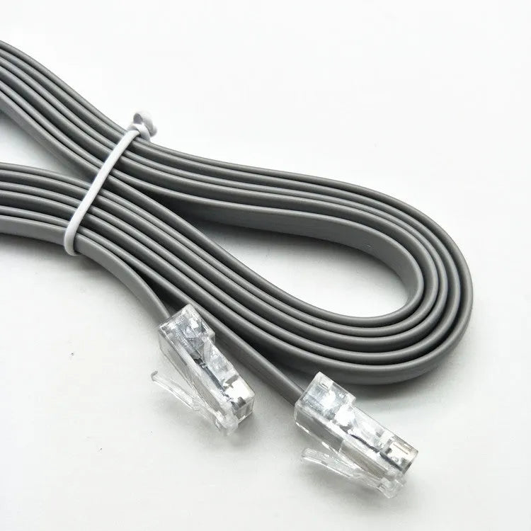 Silver grey CAT6 Ethernet cable with RJ45 connectors, 2 metres long