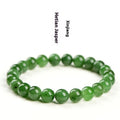 Natural jasper ball bracelet with polished round jade beads on a single strand, showing different bead size options.