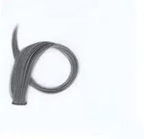 Long curly gradient hair wig patch in mixed silk, showing 60cm length and colour blend.