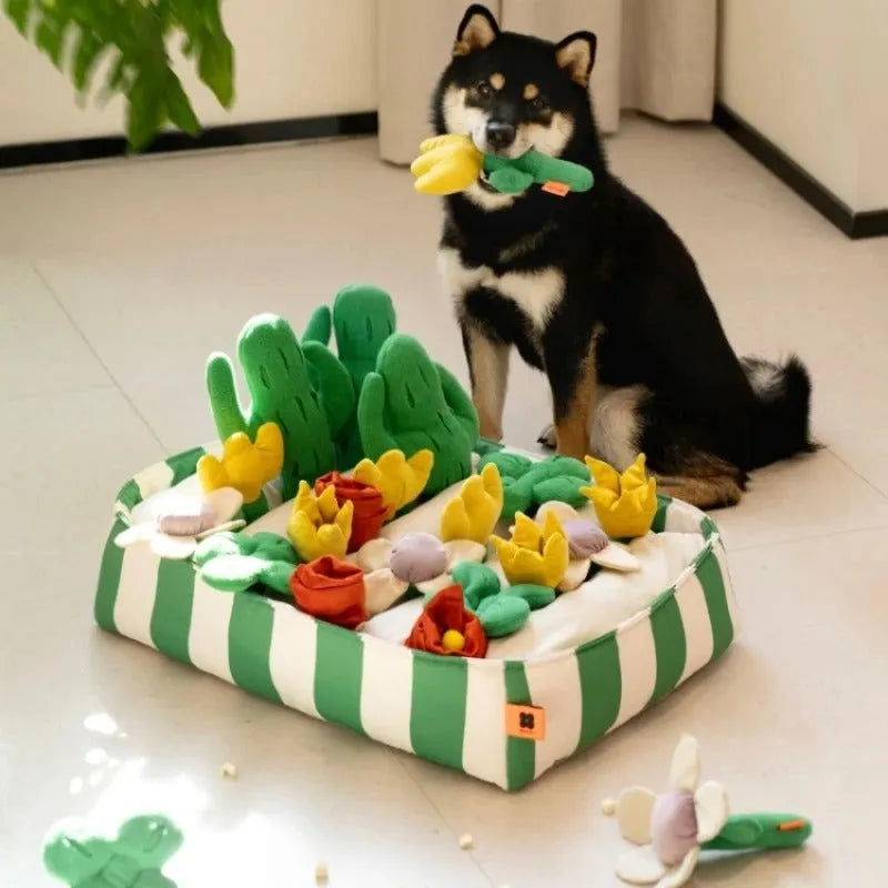Pet dog food leakage educational toy set with 18-piece Music Garden in Le Smell Garden colour, 40x50x26cm, made from velvet and fleece