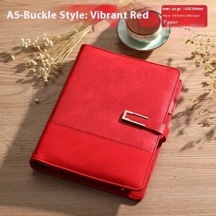 A5 soft leather notebook in multiple colours with wood-free paper pages