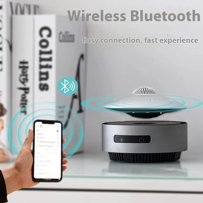 Automatic lifting magnetic levitation Bluetooth speaker with floating design in ABS plastic housing