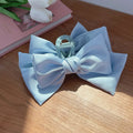 Plain colour XL bow ribbon hair claw grab clip cloth material black bow design