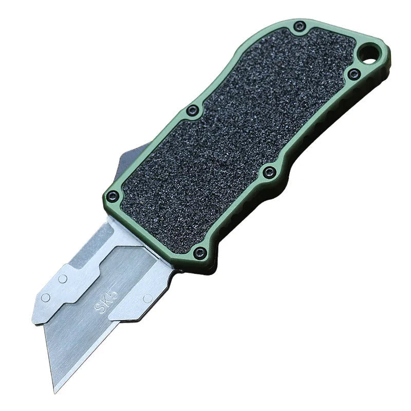 Alloy Outdoor A folding knife with SK5 blade, 135mm full length, black handle, closed position