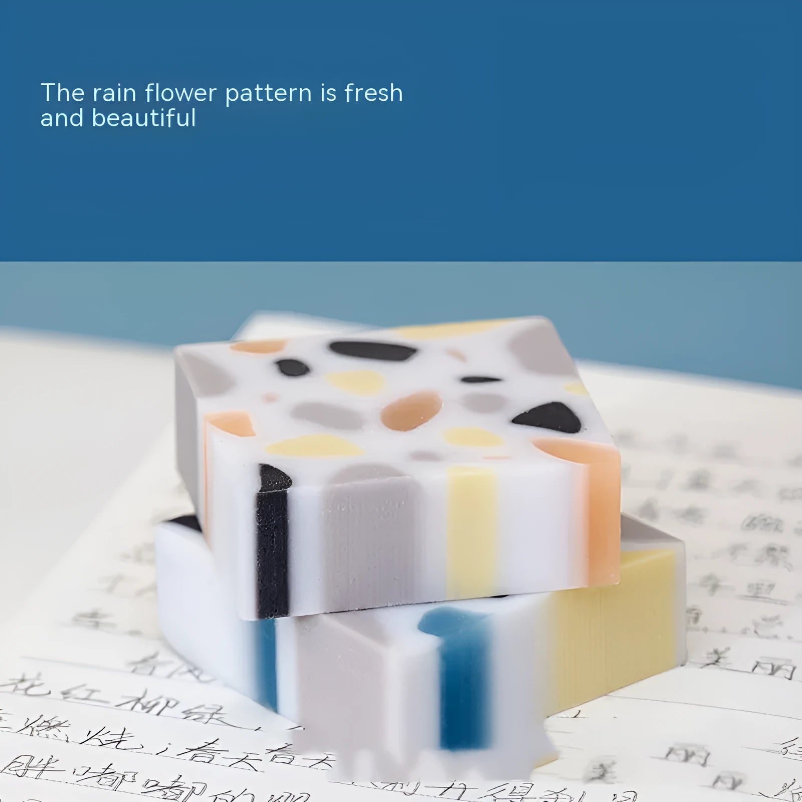 Super Clean Traceless brick-shaped rubber eraser for pencil marks.