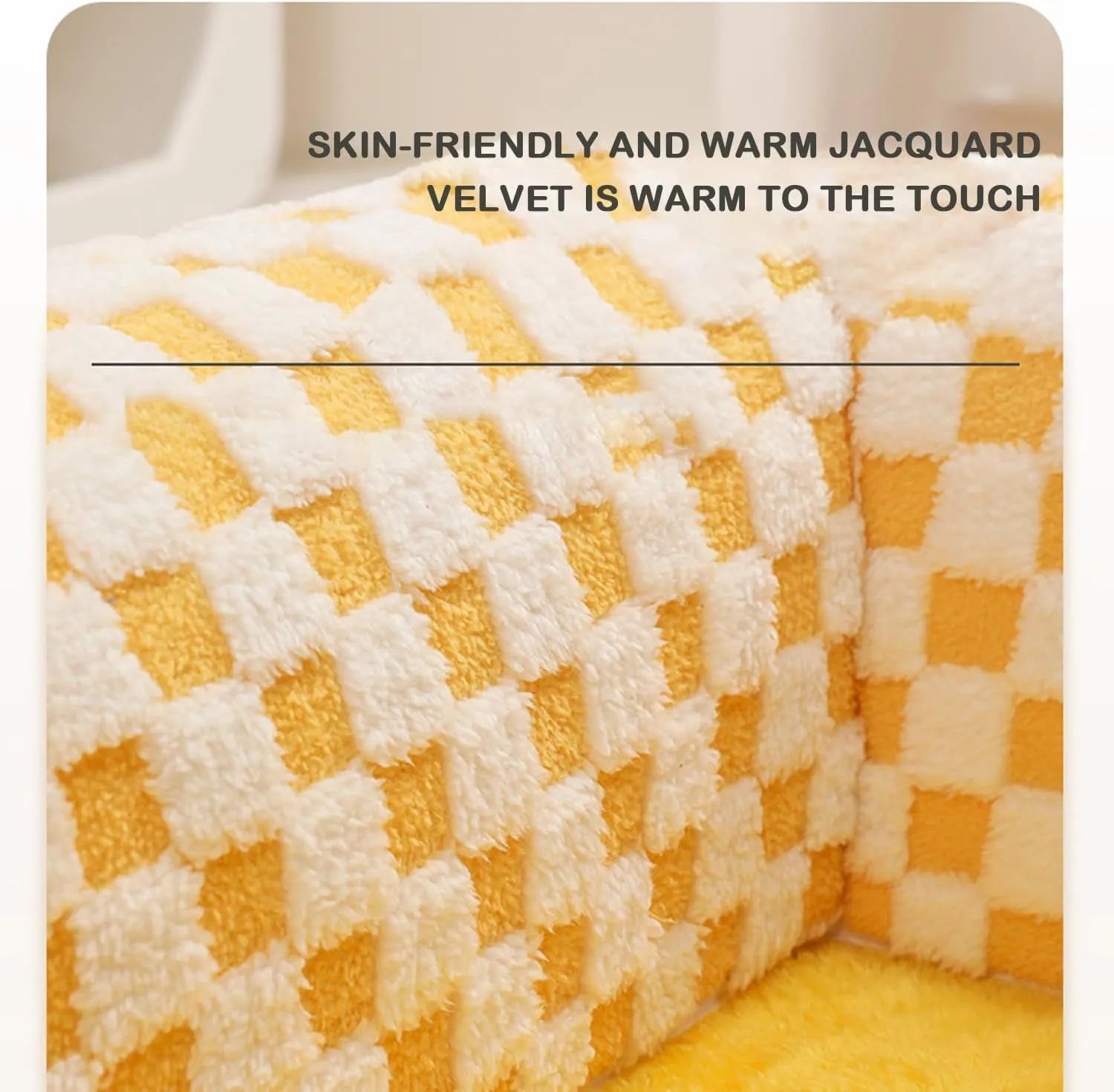 Fan-shaped plush pet bed with integrated tunnel in coffee colour, showing thick mat and anti-slip base.