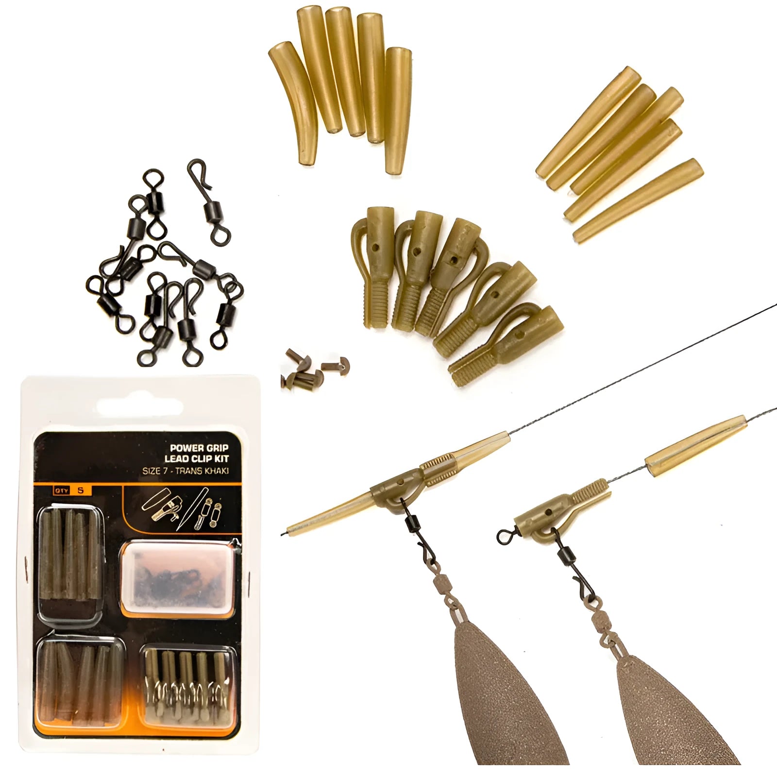 30 piece European carp fishing accessory set with anti-winding pipes threaded hoses rotations and screws by Tobly