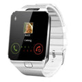 White smart watch with Bluetooth call function on a wrist, showing its 1.44-inch touch screen.