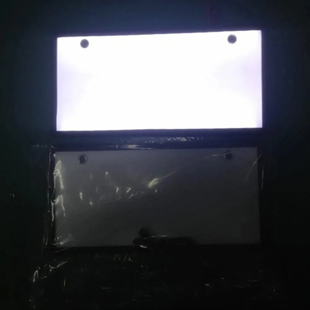 Two LED license plate lights for trucks with plastic housing and 15 LEDs per light bar
