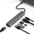 LQT-LH07 7-in-1 USB card reader hub with PD charging port for laptop connectivity expansion