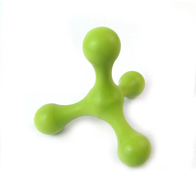 Silicone three-legged chew toy for small medium dogs in various colours