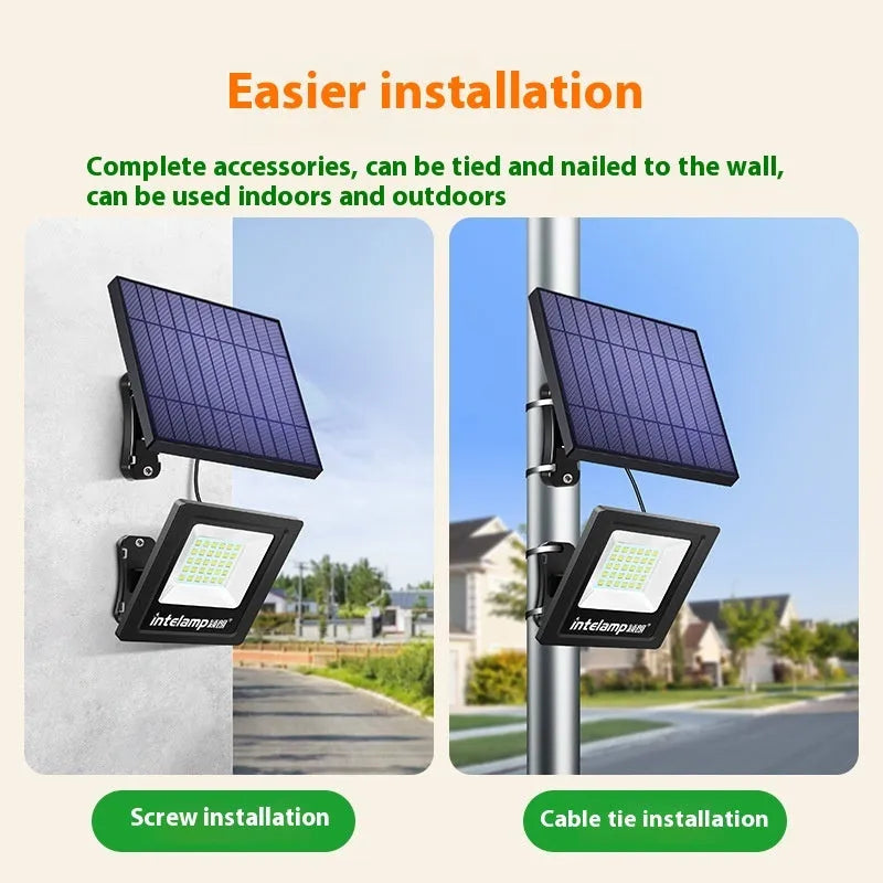 Outdoor solar-powered LED courtyard light with waterproof IP65 rating for garden path or patio.