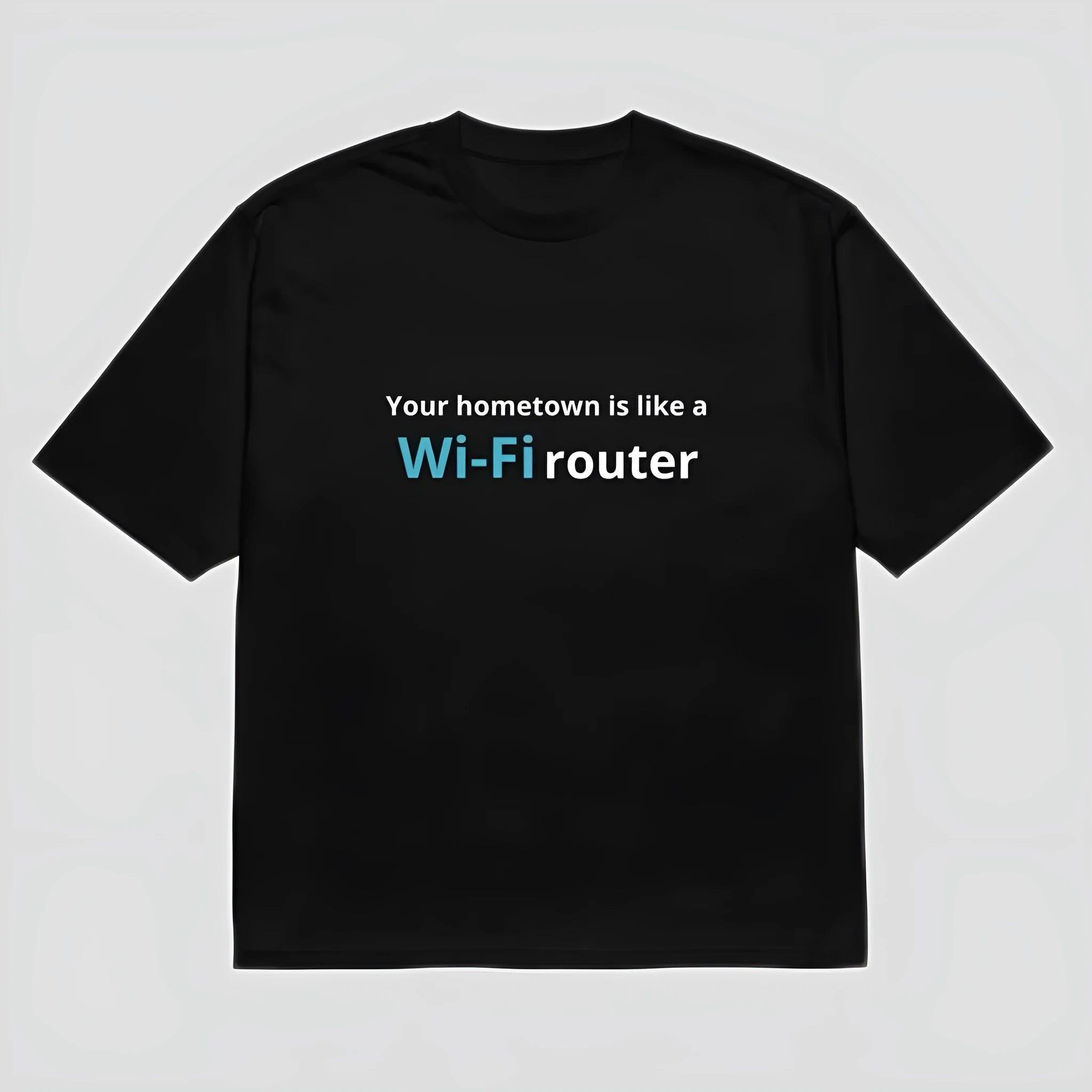 Men's black t-shirt with 3D printed cartoon pattern, loose fit short sleeves, round neck