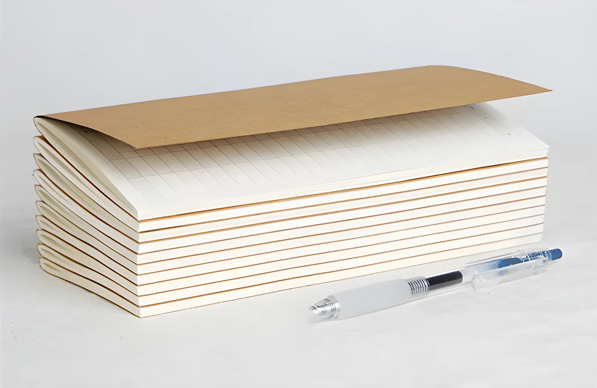 Travel cowhide diary standard refill inner core with 100G ivory white paper and saddle-stitch binding