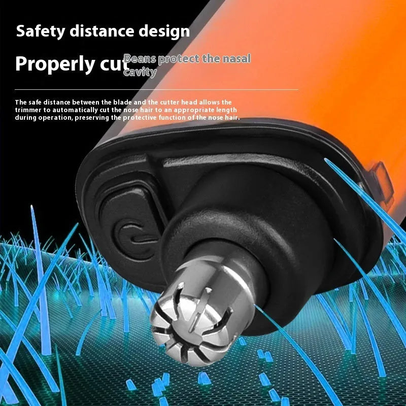 Rechargeable nose hair trimmer with digital display and removable cutter head
