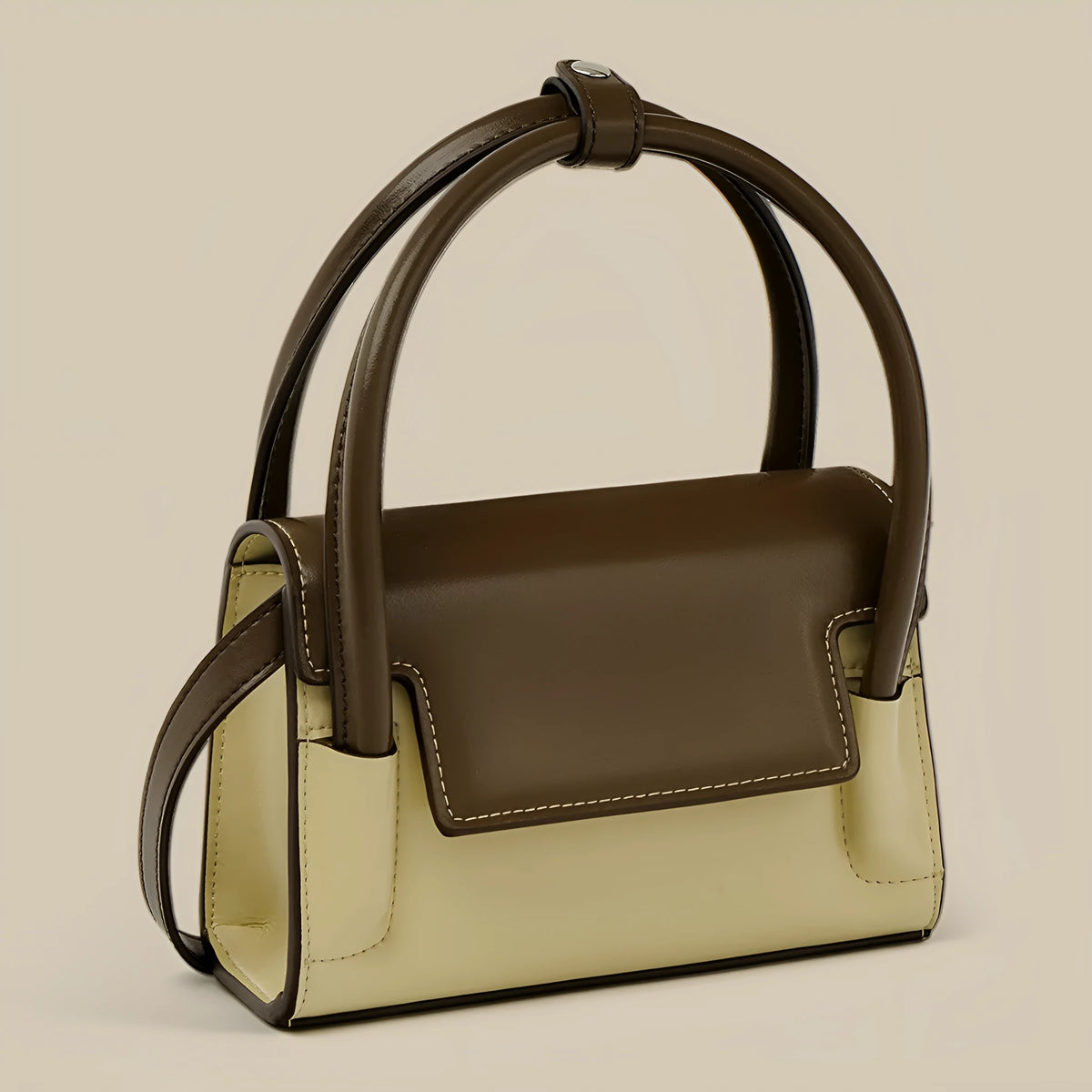 Cowhide leather tote crossbody shoulder bag, 18cm length, adjustable 52cm-76cm strap, Beige Brown Black Silver