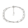 Double layer titanium steel women's bracelet in gold colour with geometric line design