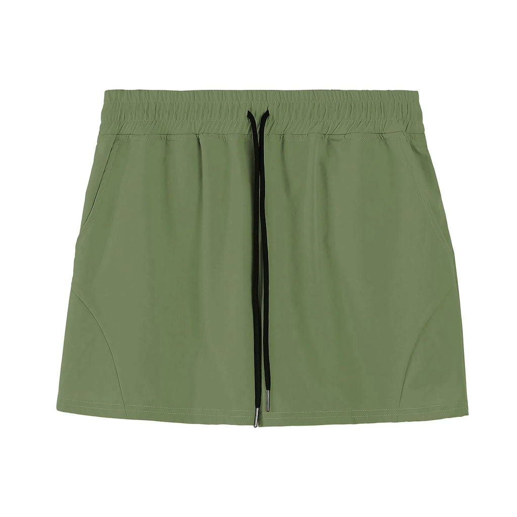 Men's thin polyester basketball shorts in grey, shown in a sports setting.