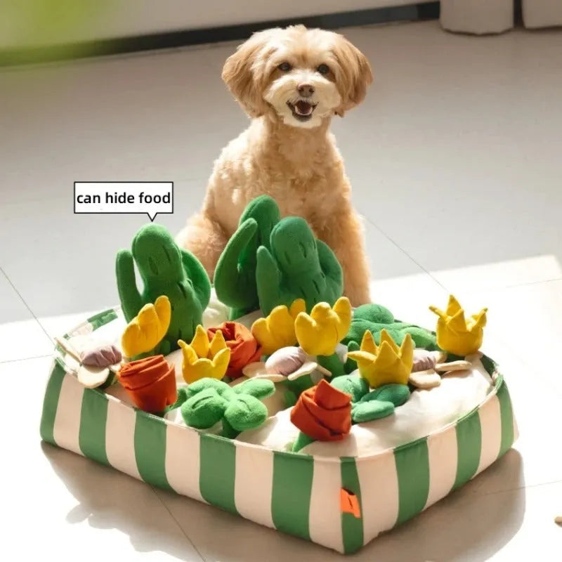 Pet dog food leakage educational toy set with 18-piece Music Garden in Le Smell Garden colour, 40x50x26cm, made from velvet and fleece