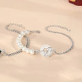 925 sterling silver Chinese obsidian pearl bracelet with safe buckle closure showing animal zodiac snake design