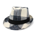 A black or blue polyester straw-style sun hat with a bell crown and medium brim on a neutral background.
