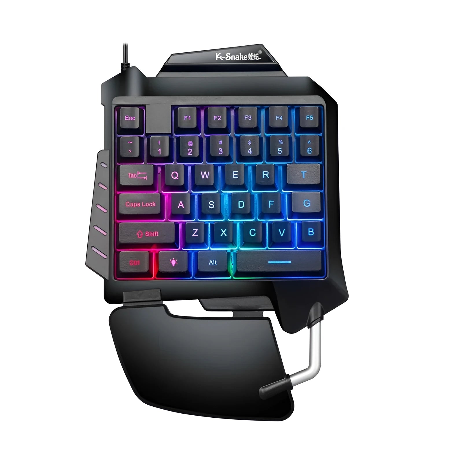 Black one-handed gaming keyboard throne converter for left-handed desktop battle royale gamers