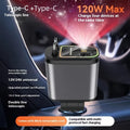 120W four-in-one telescopic car charger with starry sky spotlight and 80cm retractable cable