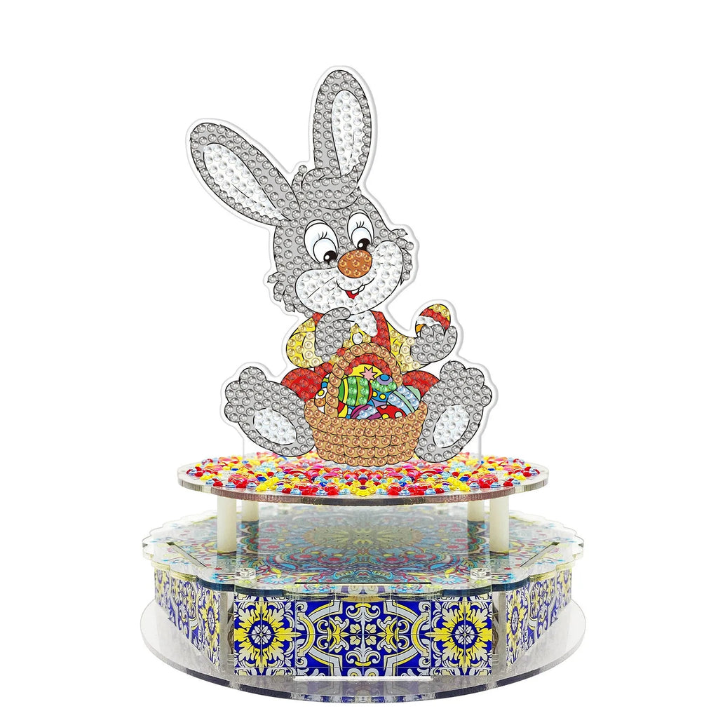 Handmade PVC point diamond DIY painting music box decoration kit with light string and colour options