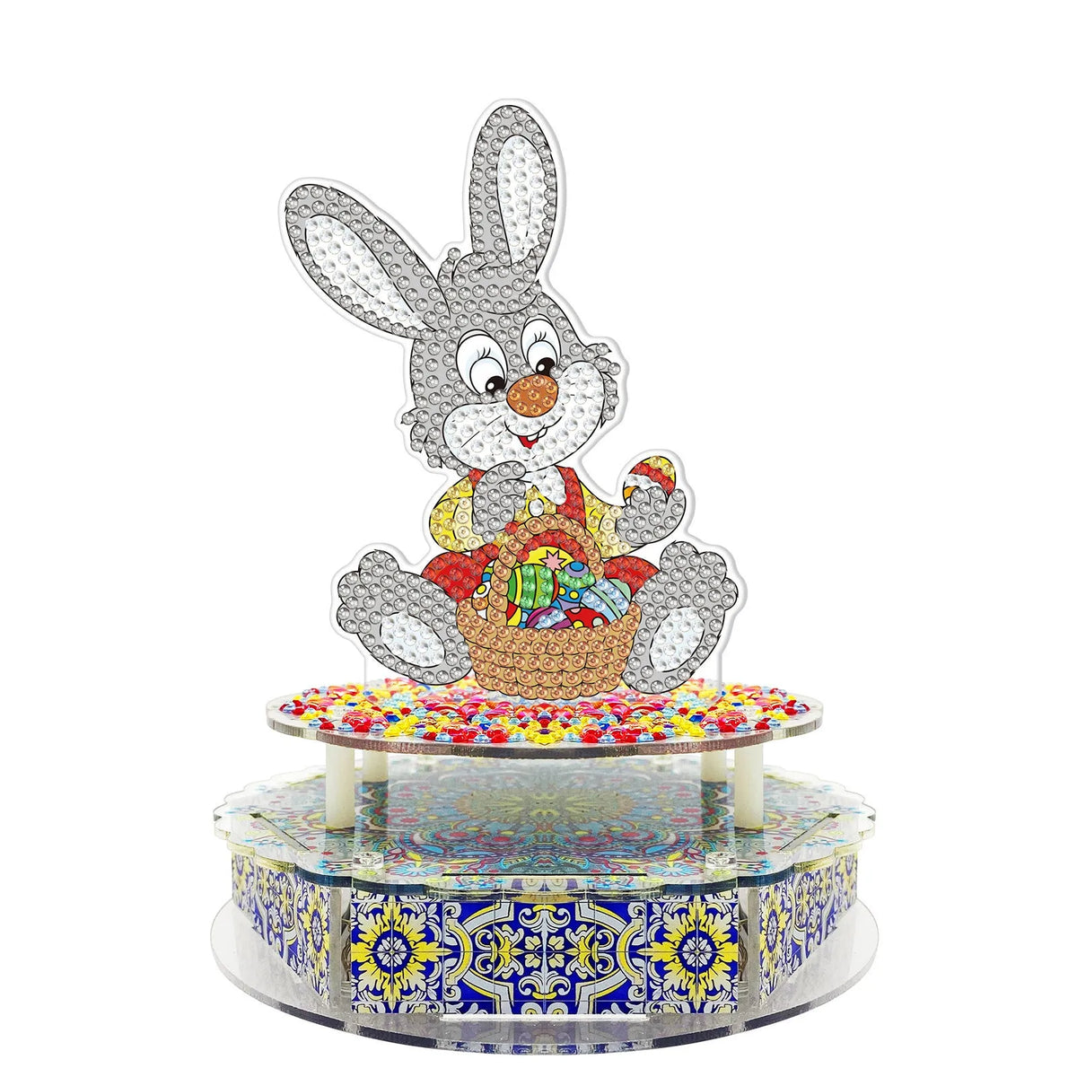 Handmade PVC point diamond DIY painting music box decoration kit with light string and colour options