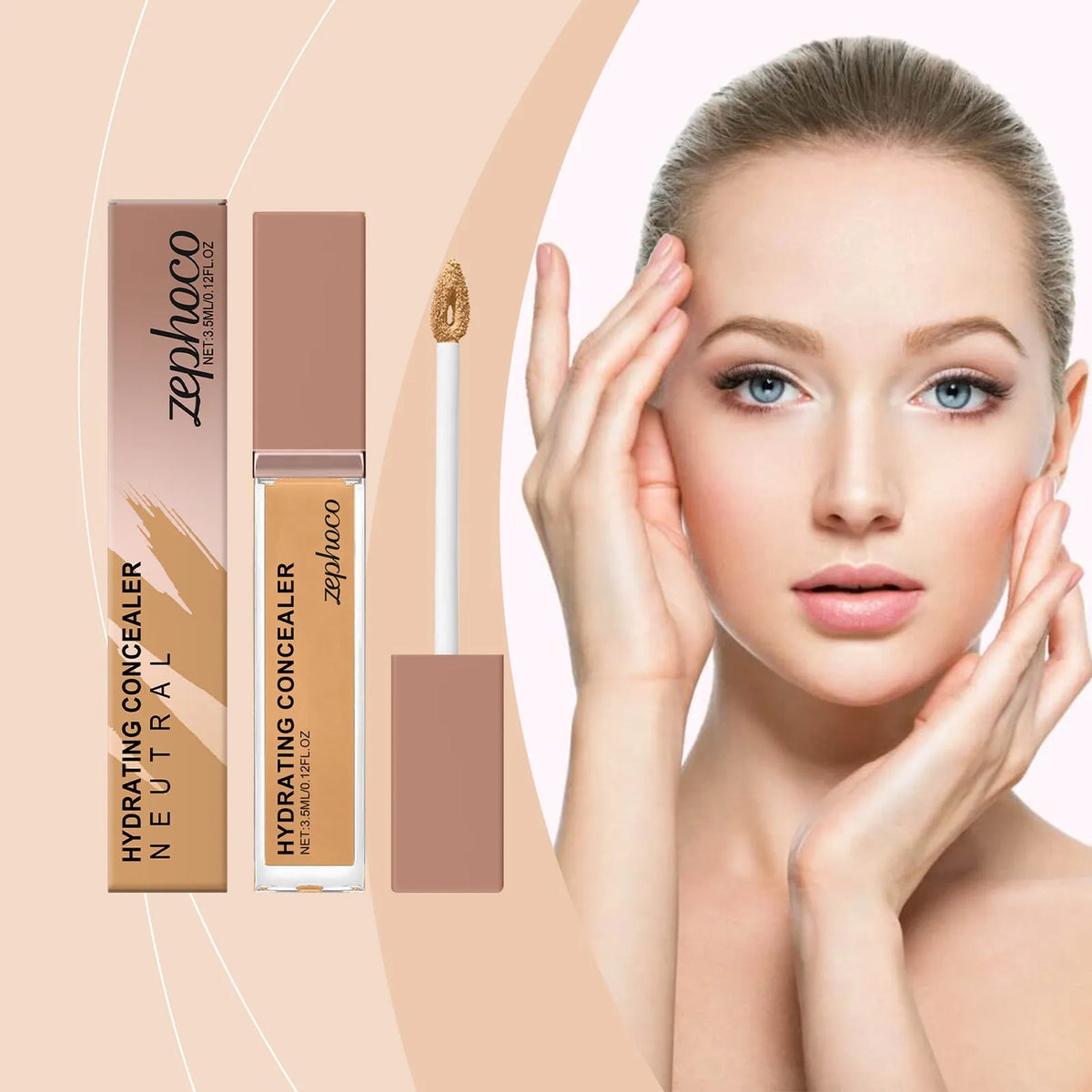 Medium Skin Moisturising Concealer Liquid Foundation bottle, 3.5ml capacity, shown with natural finish.