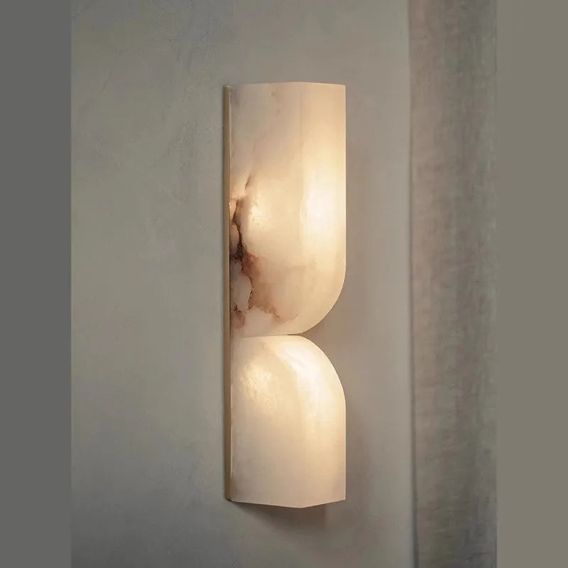 Modern Nordic wall lamp strip with copper construction emitting warm light