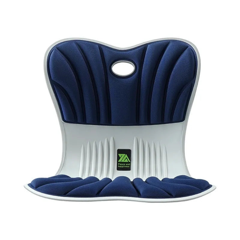 Ergonomic office seat cushion for waist support and posture correction in grey colour