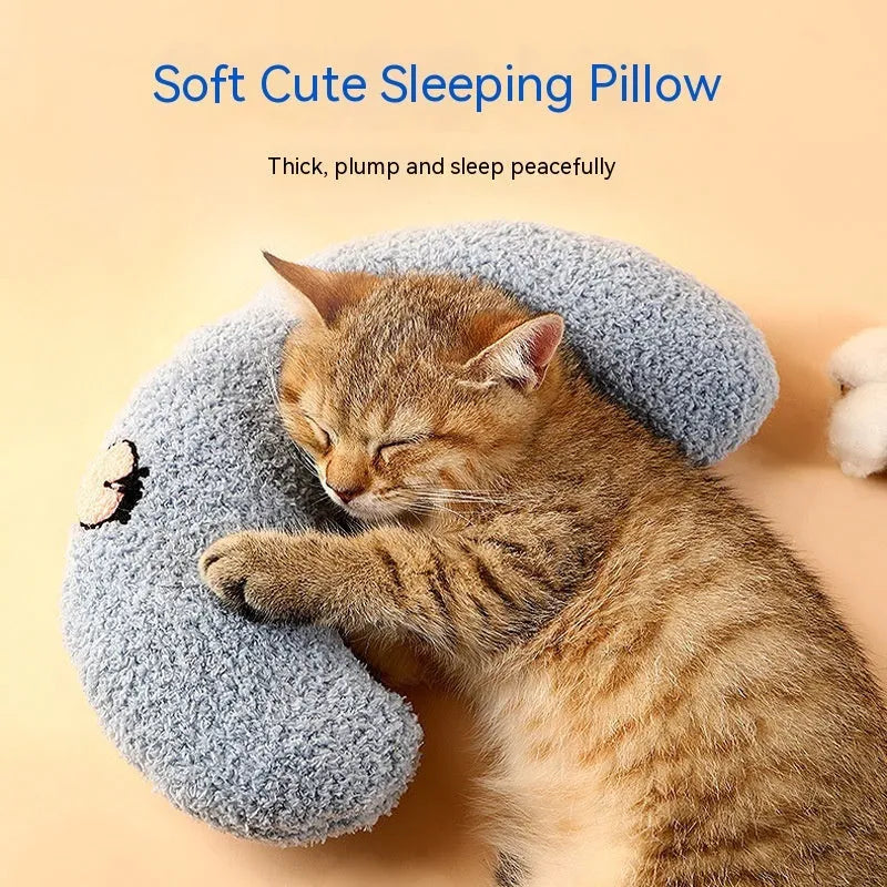 Cotton moon pillow for small dogs and cats in light yellow, white and blue colours