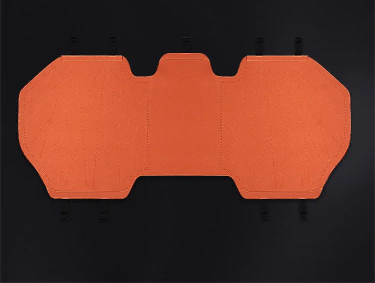 Tailored ultra thin leather car seat cover in breathable fur material on a car seat.